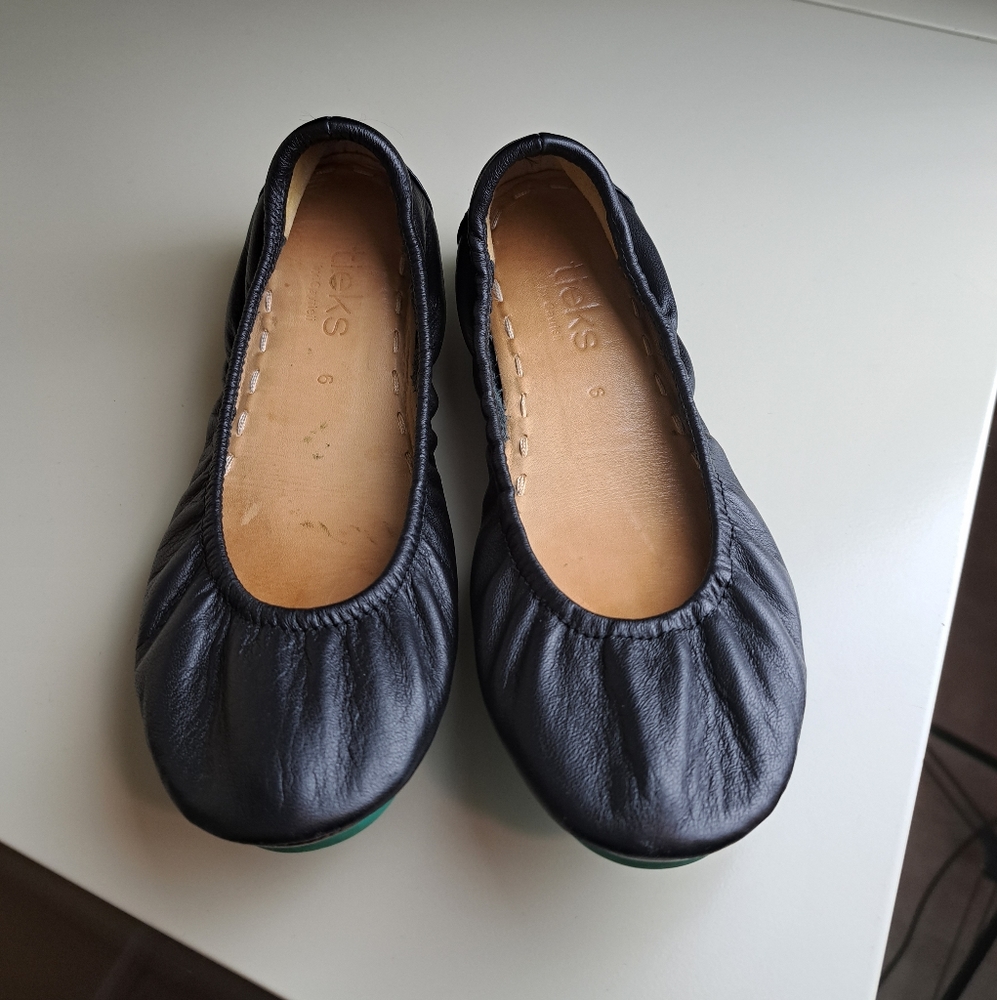 Tieks Deep Blue Leather Loafers